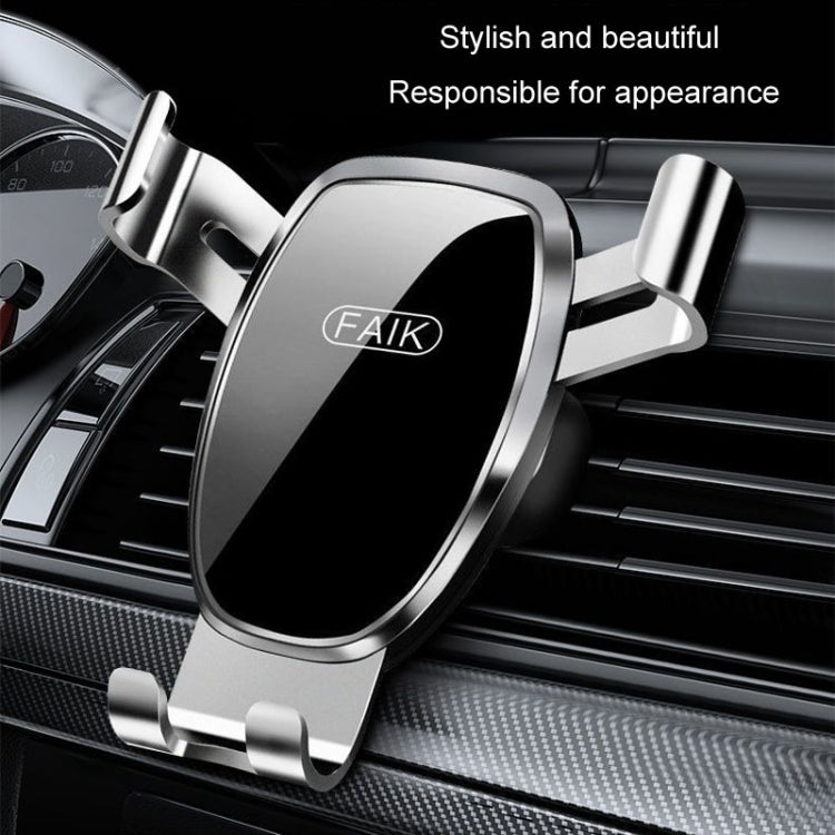 FAIK Car Cell Phone Holder Air Vent Triangle Gravity Sensor Car Phone Bracket, Color: Black Mirror Model