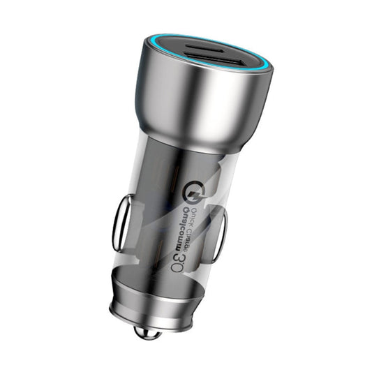 Chargeur de voiture QIAKEY double port de charge rapide un vers deux allume-cigares, modèle : TK515 Café