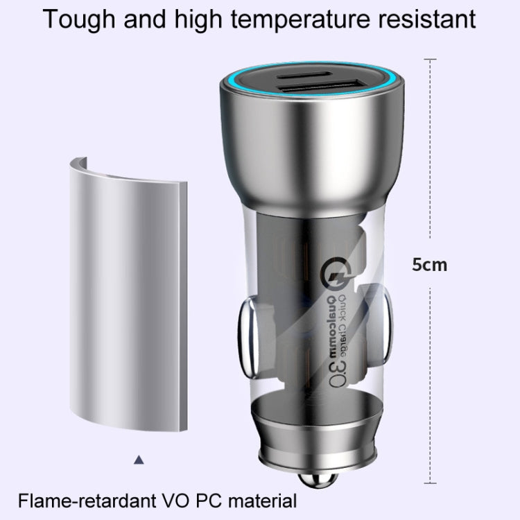 QIAKEY Vehicle Dual Port Fast Charging Charger One To Two Cigarette Lighter, Model: TK519 Coffee