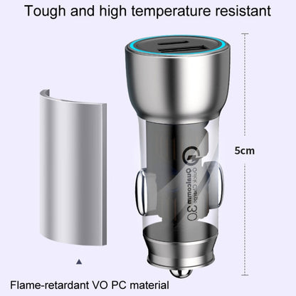 QIAKEY Vehicle Dual Port Fast Charging Charger One To Two Cigarette Lighter, Model: TK519 Coffee