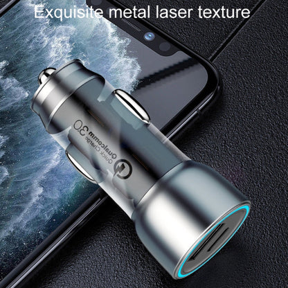 QIAKEY Vehicle Dual Port Fast Charging Charger One To Two Cigarette Lighter, Model: TK519 Coffee