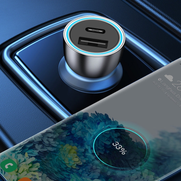 QIAKEY Vehicle Dual Port Fast Charging Charger One To Two Cigarette Lighter, Model: TK519 Coffee