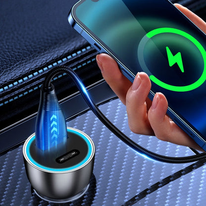 QIAKEY Vehicle Dual Port Fast Charging Charger One To Two Cigarette Lighter, Model: TK519 Coffee