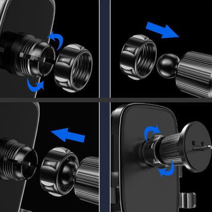 Support de téléphone de voiture Anti-choc BUDK Support de navigation de voiture Fixation par gravité pour grille d'aération (Noir)