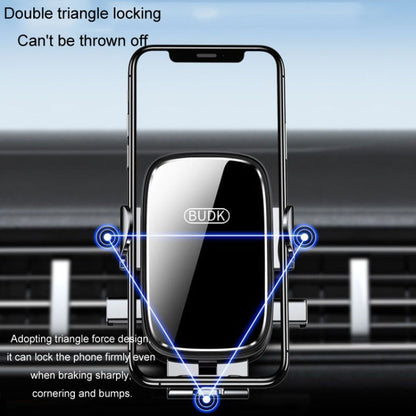 BUDK Anti-shake Car Phone Bracket Car Navigation Air Vent Fixed Gravity Support Stand(Silver)