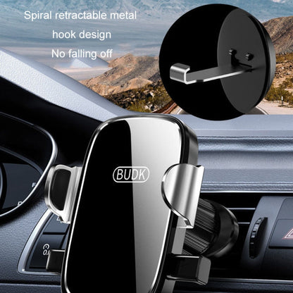 Support de téléphone de voiture Anti-choc BUDK Support de navigation de voiture Fixation par gravité pour grille d'aération (Noir)