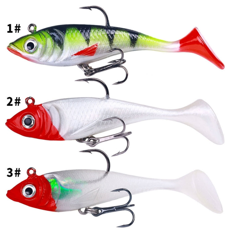 5pcs /Pack HENGJIA SO071 T-Tail Lead Fishing Lure Lua Fishing Soft Bait, Size: 8.5cm 10.6g(Red)