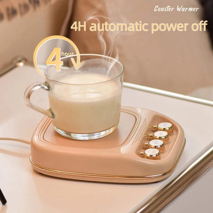 ICARER FAMILY IF-ND01 Smart Thermostatic Coaster Thermal Insulation Heating Base, CN Plug(Pink)