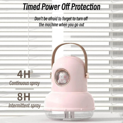 ICARER FAMILY IF-JS01 USB Charging Desktop Night Light Dual-spray Humidifier, Color: Green (Doll)