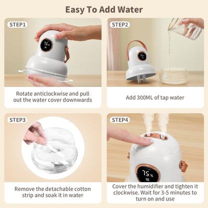 ICARER FAMILY IF-JS01 USB Charging Desktop Night Light Dual-spray Humidifier, Color: Green (Doll)