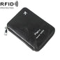 RFID Anti-theft Large Capacity Zipper Passport Bag Multifunctional Travel Document Storage Bag(Black)