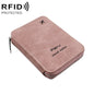 RFID Anti-theft Large Capacity Zipper Passport Bag Multifunctional Travel Document Storage Bag(Pink)
