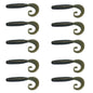 5cm 10pcs /Pack HENGJIA Curved-Tail Soft Dummy Bait Freshwater Fishing Lures(Gray Black)
