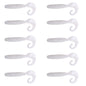 6cm 10pcs /Pack HENGJIA Curved-Tail Soft Dummy Bait Freshwater Fishing Lures(Silver White)