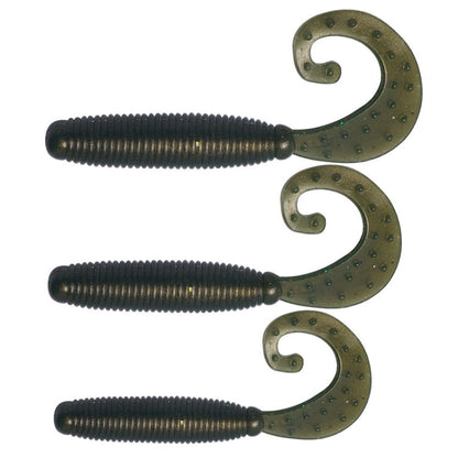 7cm 10pcs /Pack HENGJIA Curved-Tail Soft Dummy Bait Freshwater Fishing Lures(Gray Black)