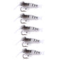 5pcs /Pack HENGJIA SO064 Imitation Grass Shrimp Dummy Bait Lua Fishing Soft Lures, Size: 4cm 1.5g(White Gray)