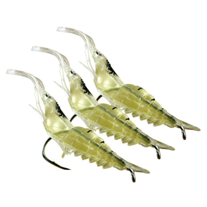 5 pièces/paquet HENGJIA SO064 Leurre Souple Imitation Crevette d'Herbe, Taille : 4cm 1.5g (Blanc)