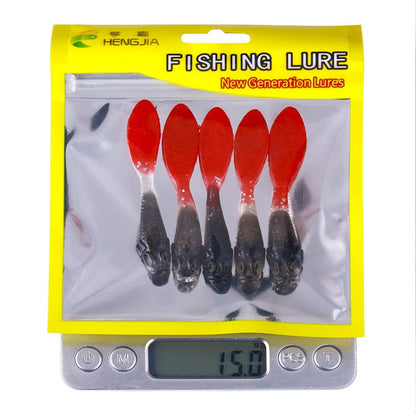 7cm 5pcs /Pack HENGJIA SO177 Dual Color Imitation Fishing Lure Freshwater Soft Dummy Bait(Color 1)