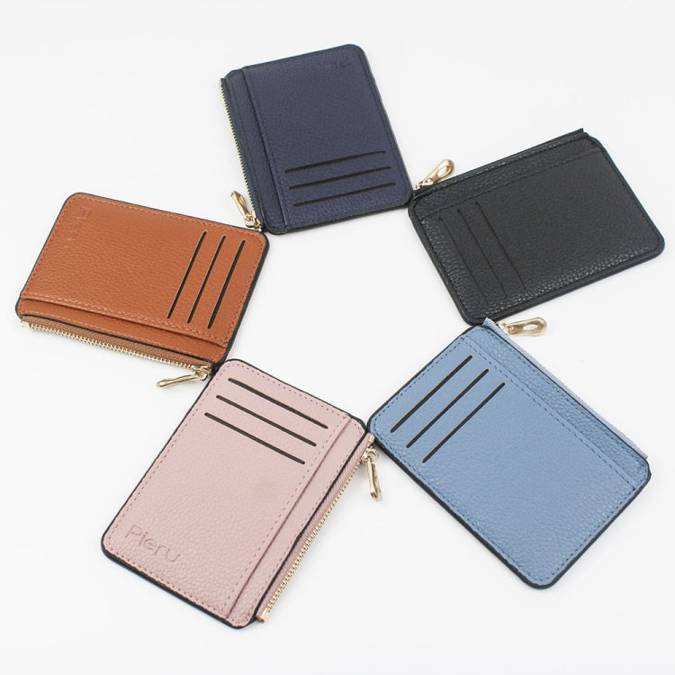 Multi-card Slot Zipper Card Holder Large Capacity Ultra-thin Coin Purse(Pink)