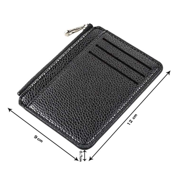 Multi-card Slot Zipper Card Holder Large Capacity Ultra-thin Coin Purse(Pink)