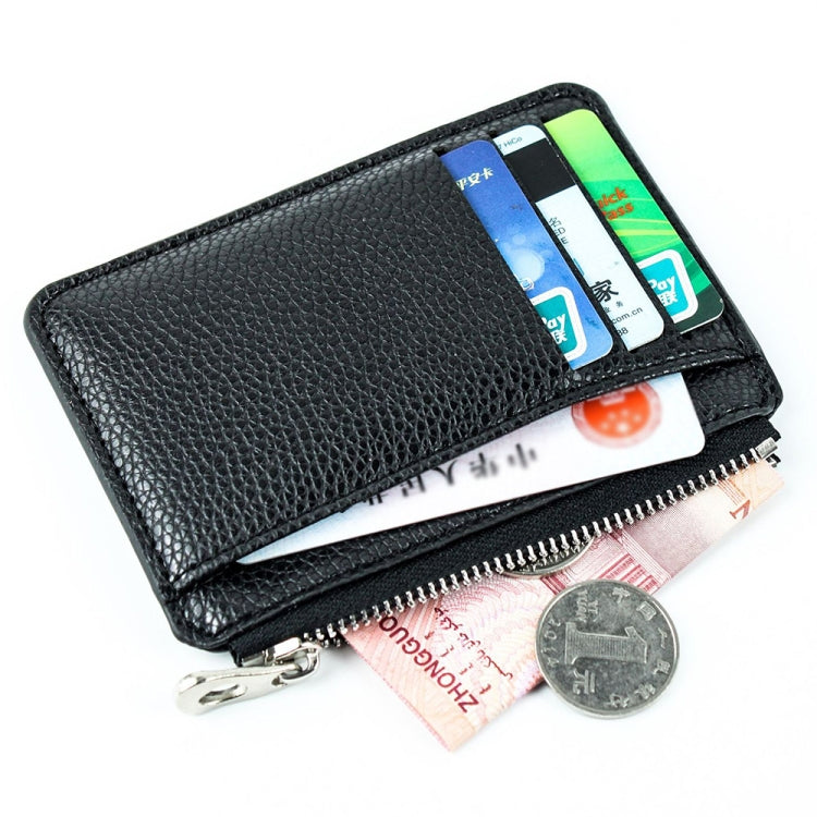 Multi-card Slot Zipper Card Holder Large Capacity Ultra-thin Coin Purse(Pink)