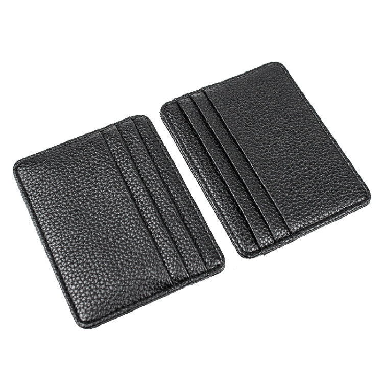 Lychee Pattern Multi-Card Slot Mini Card Holder Ultra-thin Coin Purse(Blue)