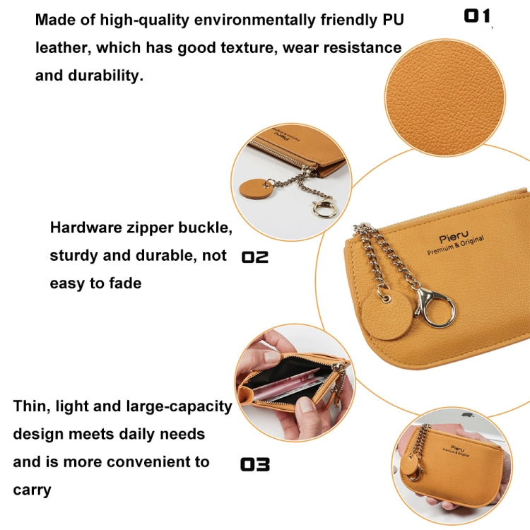 Leisure Ultra-thin Ladies Coin Purse Zippered Mini Wallet(Pink)