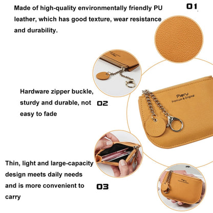 Leisure Ultra-thin Ladies Coin Purse Zippered Mini Wallet(Pink)