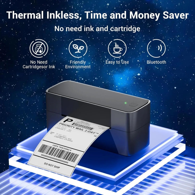 Phomemo PM245-BT Imprimante d'étiquettes d'expédition Bluetooth prenant en charge une largeur d'étiquettes de 1 à 4,6 pouces (prise UE)