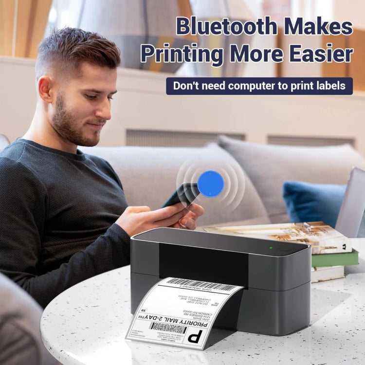 Imprimante d'étiquettes d'expédition Bluetooth Phomemo PM245-BT – Prend en charge les étiquettes de 1 à 4,6 pouces de large (prise américaine)