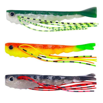 6.6cm 5pcs /Pack HENGJIA SO175 Two Color Split Fork Soft Bait Freshwater Fishing Salmon Lures(Color 4)