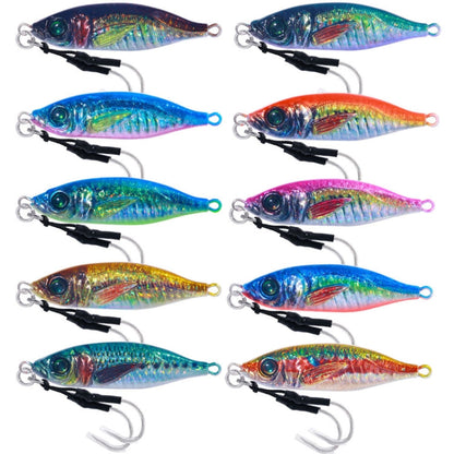 10 Couleurs/Lot HENGJIA Plaque de Fer Leurre de Pêche à la Ligne en Plomb Appât Lent pour Pêche en Mer, Modèle : 80g