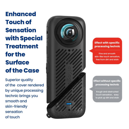 Pour Insta360 X4 AMagisn Housse de Protection en Silicone Cache-Objectif Gris