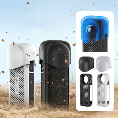 Pour Insta360 X4 AMagisn Housse de Protection en Silicone Cache-Objectif Gris