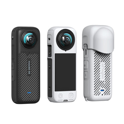 Pour Insta360 X4 AMagisn Housse de Protection en Silicone Cache-Objectif Gris