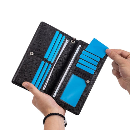 Baellerry S1240 Lychee Pattern Business Casual Zipper Long Wallet Multi-card Slot Clutch Bag(Coffee)