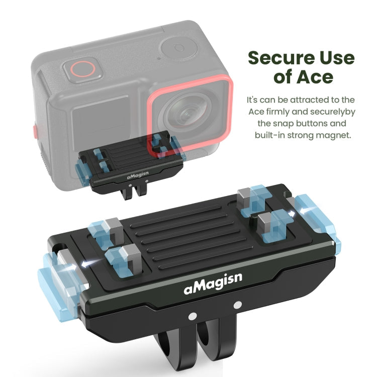 AMagisn Metal Magnetic Quick Release + Top Cover, For Insta360 Ace / Ace Pro / X5 / X3 / X2 / GoPro HERO12 Black