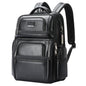Bopai 61-17311 Large-capacity First-layer Cowhide Laptop Backpack With USB+Type-C Port(Plain)