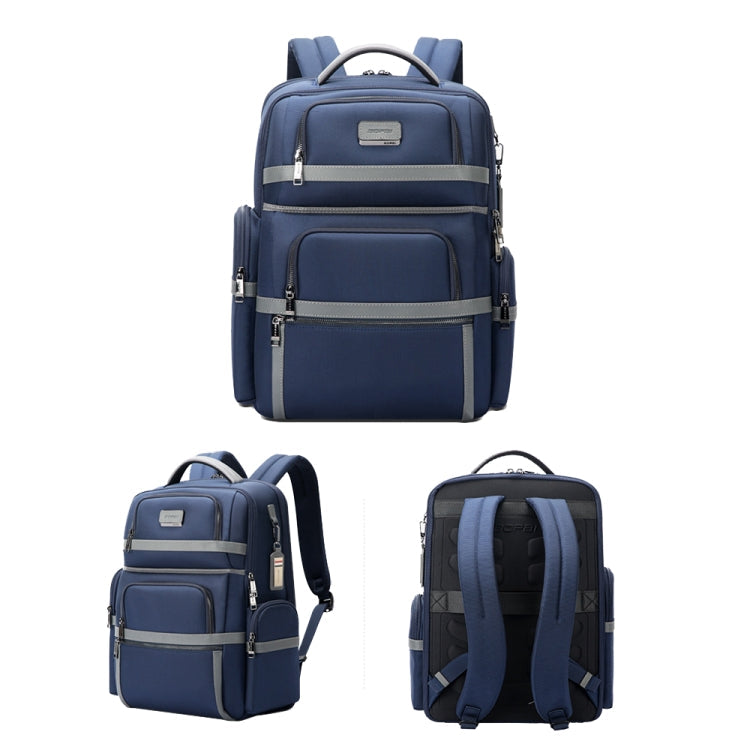 Bopai 61-121601 Large Capacity Waterproof Business Laptop Backpack With USB+Type-C Port(Blue)