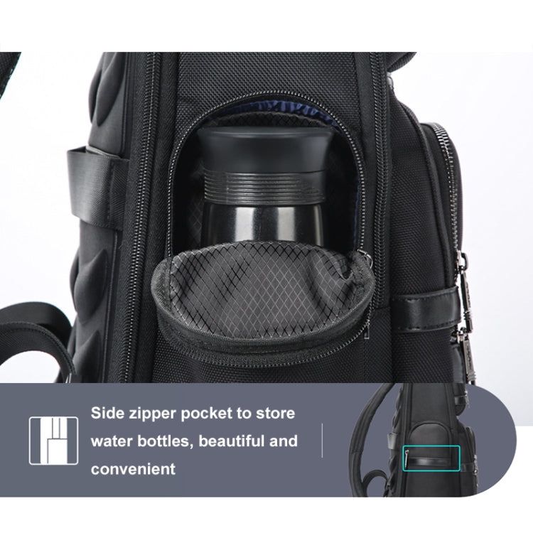 Bopai 61-121601 Large Capacity Waterproof Business Laptop Backpack With USB+Type-C Port(Blue)