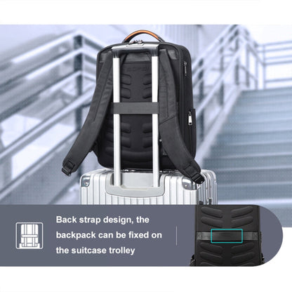 Bopai 61-19011 Large Capacity Waterproof Travel Laptop Backpack With USB+Type-C Port(Black)