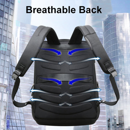 Bopai 61-26111 Large Capacity Business Commuter Laptop Backpack With USB+Type-C Port(Black)