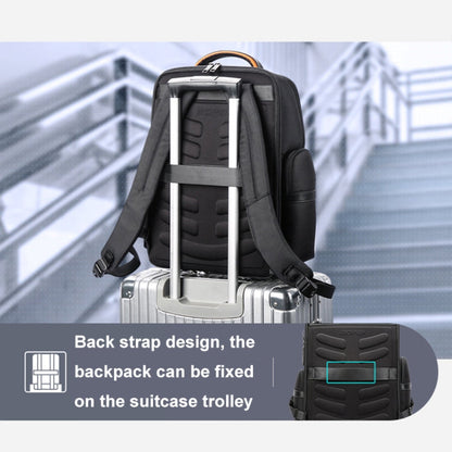 Bopai 61-91911 Large Capacity Business Waterproof Laptop Backpack With USB+Type-C Port(Black)