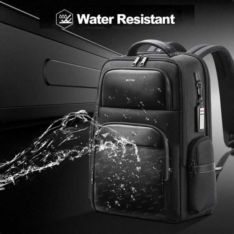 Bopai 61-91911 Large Capacity Business Waterproof Laptop Backpack With USB+Type-C Port(Black)