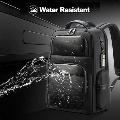 Bopai 61-91911 Large Capacity Business Waterproof Laptop Backpack With USB+Type-C Port(Black)