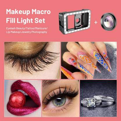 APEXEL 15X  Macro Lens With LED Fill Light Phone Holder Clamp