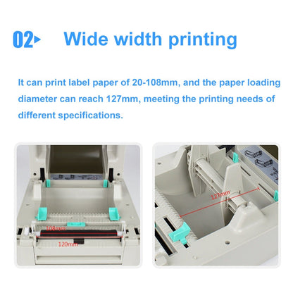 Xprinter XP-450B USB Port Supermarket Cashier Barcode Thermal Printer(UK Plug)