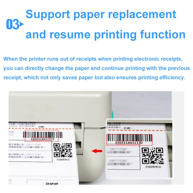 Xprinter XP-450B USB Port Supermarket Cashier Barcode Thermal Printer(UK Plug)