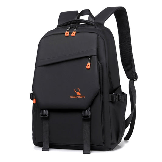 WEIXIER B682 Large Capacity Double Shoulder Backpack Casual Waterproof Travel Bag(Black)