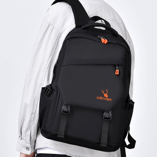 WEIXIER B682 Large Capacity Double Shoulder Backpack Casual Waterproof Travel Bag(Black)
